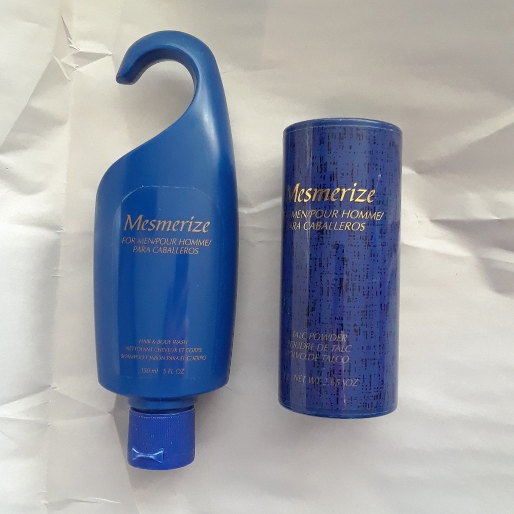 Mesmerize shower gel and body powder for men